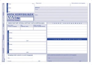 DRUK NOTA KORYGUJĄCA A5 2 SKŁADKOWA 108-3E