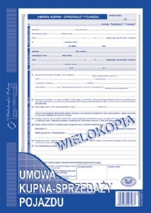 DRUK UMOWA KUPNA SPRZEDAŻY POJAZDU 650-1