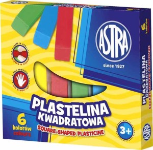 PLASTELINA ASTRA 6 KOLORÓW KWADRATOWA