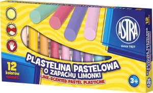 PLASTELINA PASTELOWA 12 KOLORÓW O ZAPACHU LIMONKI