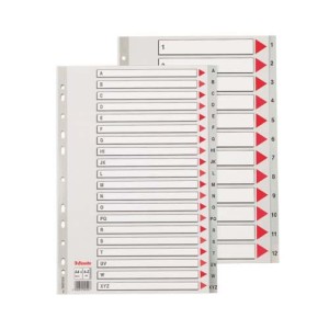 PRZEKŁADKI PLASTIKOWE ESSELTE A4 MAXI ALFABET A-Z 100129