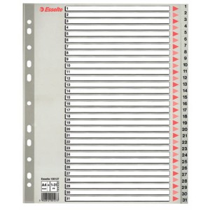 PRZEKŁADKI PLASTIKOWE ESSELTE A4 MAXI NUMERYCZNE 1-31 100127