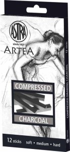 ZESTAW WĘGLI PRASOWANYCH ASTRA ARTEA 12 12 SZTUK, 4 MEDIUM, 4 SOFT, 4 HARD