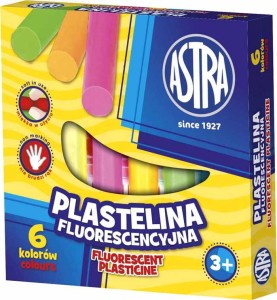 PLASTELINA ASTRA 6 KOLORÓW FLUORESCENCYJNA