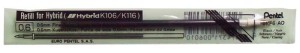 WKŁAD DO DŁUGOPISU ŻELOWEGO PENTEL KF6A CZARNY KF6A