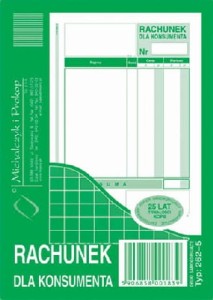 DRUK RACHUNEK DLA KONSUMNETA A6 WIELOKOPIA 262-5