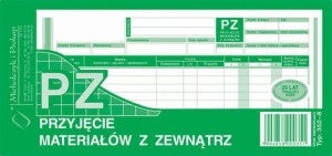 DRUK PZ PRZYJĘCIE MATERIAŁÓW Z ZEWNĄTRZ 1/3 A4 WIELOKOPIA 352-8